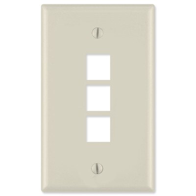 On-Q/Legrand Keystone Wallplate, 1-Gang, 3-Port